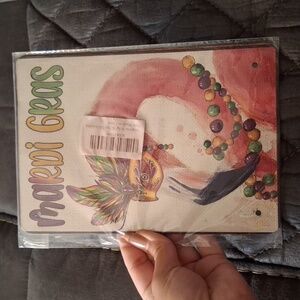 Mardi Gras Flamingo Tin Poster